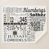 Couverture Sherpa Chanukah Mots Fun Sherpa Blanche/Moyen (Devant (Horizontal))
