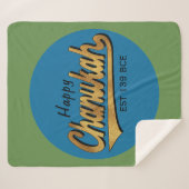 Couverture Sherpa Chanukah Retro Sherpa Hanoukka Blanche/Moyen (Devant (Horizontal))