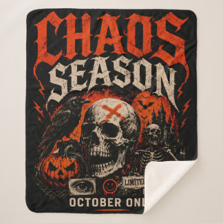Couverture Sherpa Chaos Saison Gothique Édifiant Crâne Halloween