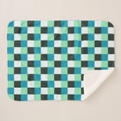 Couverture Sherpa Charbon Blanc Turquoise Vert bleu Aqua Turquoise P (Devant (Horizontal))