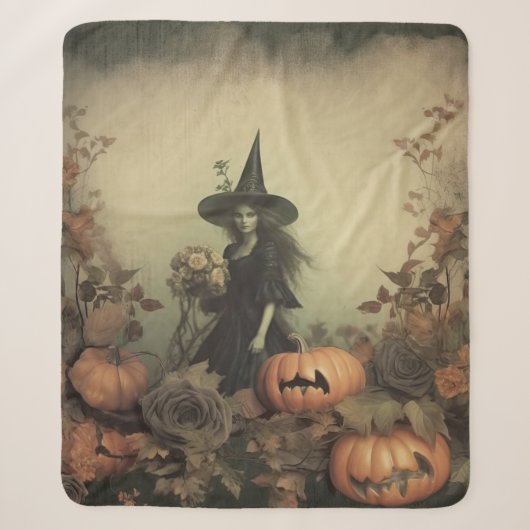 Couverture Sherpa Chariot Halloween vintage (3) (Devant)