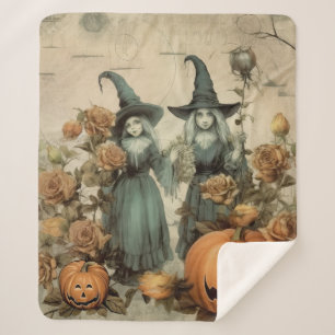 Couverture Sherpa Chariot Halloween vintage (6)