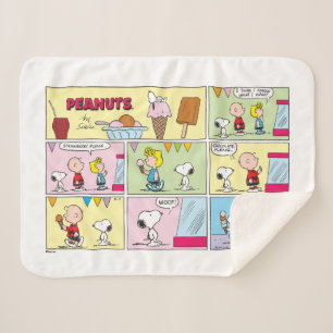 Couverture Sherpa Charlie Brown, Snoopy & Sally Crème glacée