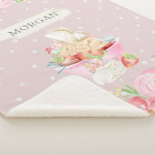 Couverture Sherpa charmant jardin charmant de fée bébé monogramme en (3/4)