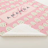 Couverture Sherpa Charmante Motif de fraises Monogrammes Cadeaux (3/4)
