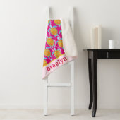 Couverture Sherpa Charme Orange Rose Tortue Art (En situation)