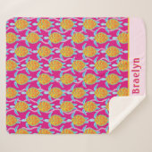 Couverture Sherpa Charme Orange Rose Tortue Art (Devant (Horizontal))