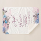 Couverture Sherpa Charme parisien Citation d'honneur bleu et rose fe (Devant (Horizontal))