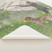 Couverture Sherpa Chasse avec Allemand À poils durs Pointer Tapestry (3/4)