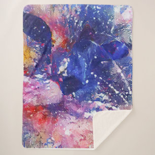 Couverture Sherpa Chat Abstrait cosmique Dreamscape