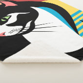 Couverture Sherpa Chat abstrait noir et blanc (3/4)