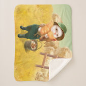 Couverture Sherpa Chat adorable avec Hen à la ferme (Devant)