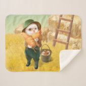 Couverture Sherpa Chat adorable avec Hen à la ferme (Devant (Horizontal))