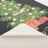 Couverture Sherpa Chat amusant & Arbre de Noël Joyeux Catnaps! Black (3/4)