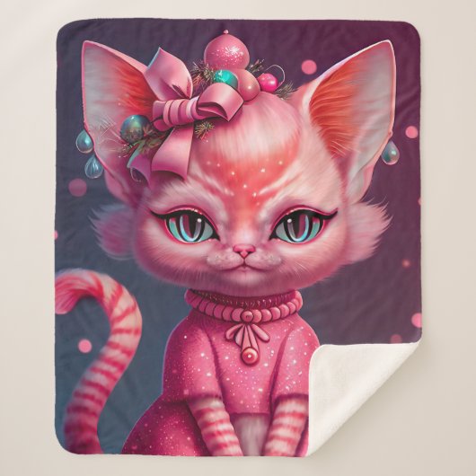 Couverture Sherpa Chat Animé mignon (Devant)