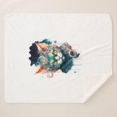 Couverture Sherpa Chat aquarelle en style steampunk (Devant (Horizontal))