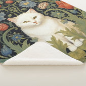 Couverture Sherpa Chat blanc Art nouveau dans le jardin (3/4)