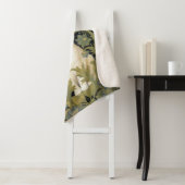 Couverture Sherpa Chat blanc Art nouveau dans le jardin (En situation)