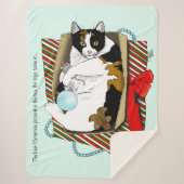 Couverture Sherpa Chat boîte à jouets de Noël (Devant)