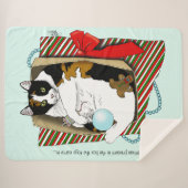 Couverture Sherpa Chat boîte à jouets de Noël (Devant (Horizontal))