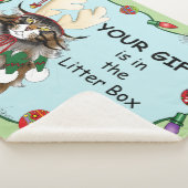 Couverture Sherpa Chat cadeau de Noël Green Funny (3/4)