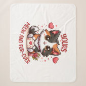 Couverture Sherpa Chat calico adorable pour la Saint-Valentin (Devant)