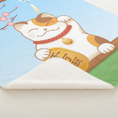 Couverture Sherpa Chat Calico Lucky Japonais, Maneki Neko (3/4)