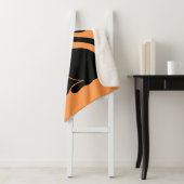 Couverture Sherpa Chat Cravate Bow Orange Blanche Sherpa (En situation)