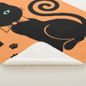 Couverture Sherpa Chat Cravate Bow Orange Blanche Sherpa (3/4)