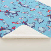 Couverture Sherpa Chat Dans Le Casquette | Motif bleu (3/4)
