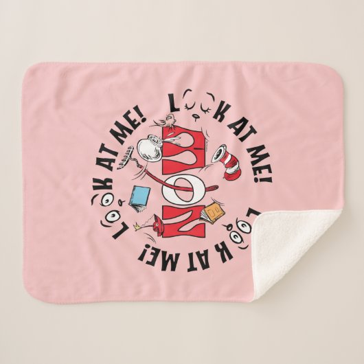 Couverture Sherpa Chat dans le Casquette | Regarde-Moi ! Regarde-Moi (Devant (Horizontal))