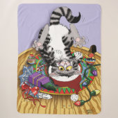 Couverture Sherpa Chat de Noël (Devant)