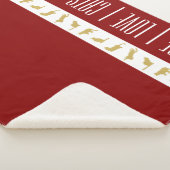 Couverture Sherpa Chat de Noël Moderne Rouge Blanc Or (3/4)