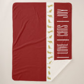 Couverture Sherpa Chat de Noël Rouge Blanc Or (Devant)