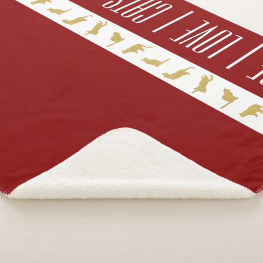 Couverture Sherpa Chat de Noël Rouge Blanc Or (3/4)