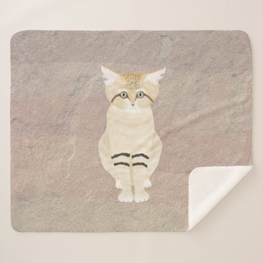 Couverture Sherpa Chat de sable Sherpa Blanket (Devant (Horizontal))