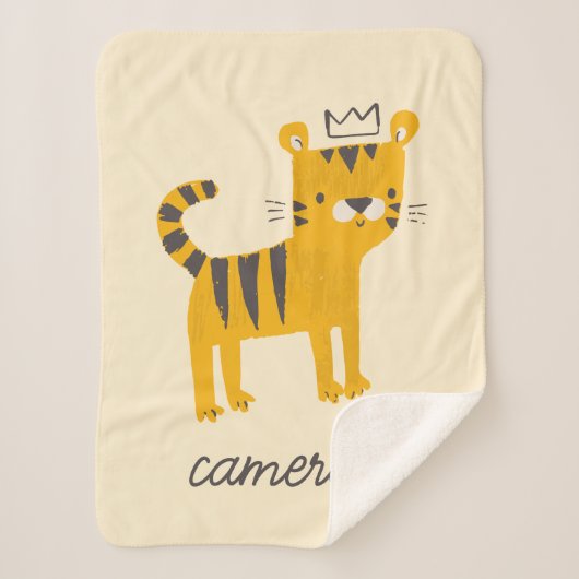 Couverture Sherpa Chat de tigre sauvage (Devant)