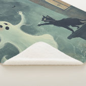 Couverture Sherpa Chat d'Halloween et fantôme (3/4)