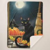 Couverture Sherpa Chat d'Halloween noir (Devant)