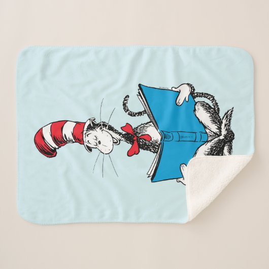 Couverture Sherpa Chat en lecture Casquette (Devant (Horizontal))