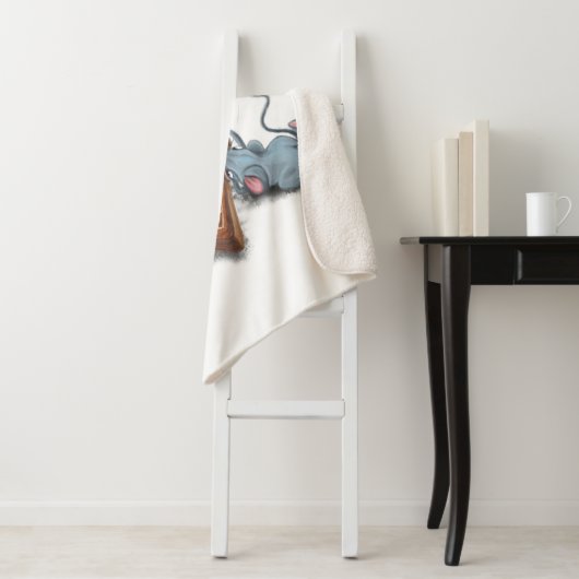 Couverture Sherpa Chat et souris Jouer aux échecs Sherpa Blanket (En situation)