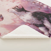 Couverture Sherpa Chat Fleur de Cerisier et Papillons (2) (3/4)
