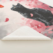 Couverture Sherpa Chat Fleur de Cerisier et Papillons (3) (3/4)