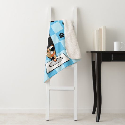 Couverture Sherpa Chat Fudge Sundae (avec texte) Sherpa Blanket (En situation)