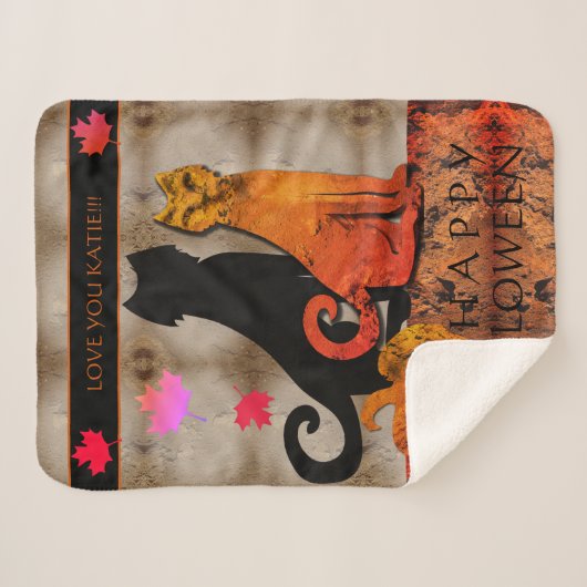 Couverture Sherpa Chat Halloween Kitty (Devant (Horizontal))