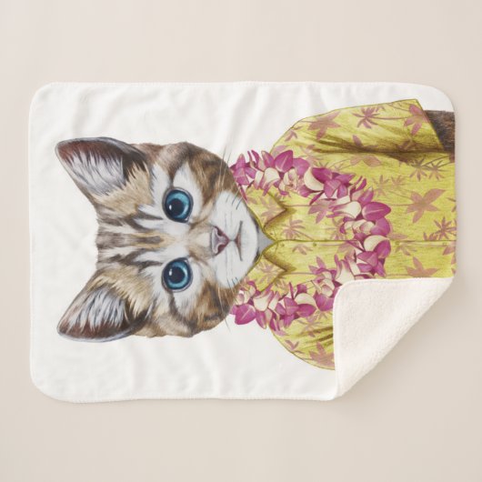 Couverture Sherpa Chat hawaïen de Kitty (Devant (Horizontal))