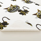 COUVERTURE SHERPA CHAT JAUNE ET NOIR CLAIR (3/4)