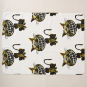 COUVERTURE SHERPA CHAT JAUNE ET NOIR CLAIR (Devant (Horizontal))