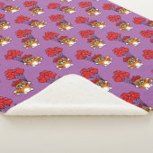 Couverture Sherpa Chat mignon avec Ballons de Coeur Rouge (3/4)
