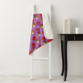 Couverture Sherpa Chat mignon avec Ballons de Coeur Rouge (En situation)